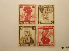 GERMANY Zusammendrucke Michel K26, BLOCK OF 4, MINT LIGHTLY HINGED, Cat €14