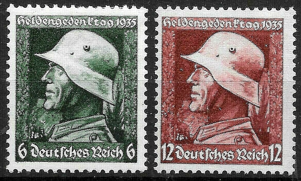 Germany Third Reich 1935 Mi# 569-570 MH War Hero’s Day *