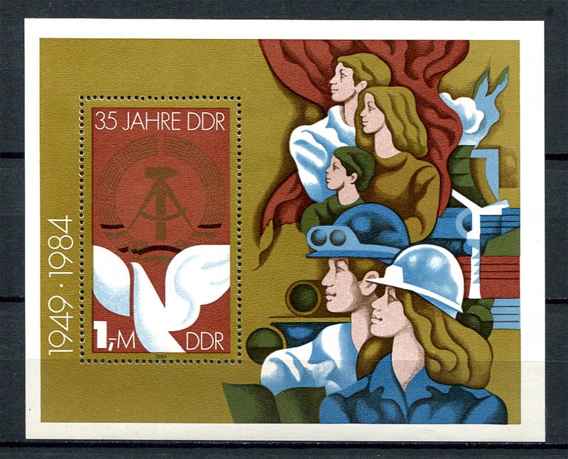 Germany – DDR : 35 year Anniversary souvenir sheet from 1984 – mint NH