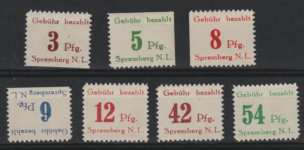 Germany – 1945 – Local Spremberg – Set Of 7 Stamps – Mint