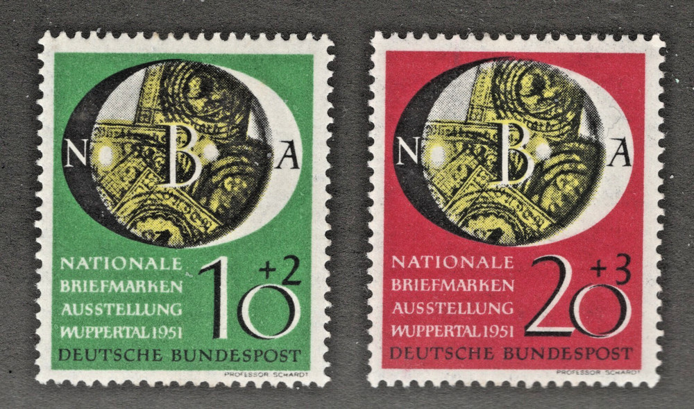 1951 Germany Sc# B318-19. Natl Philatelic Exposition set. MH Est$28.50