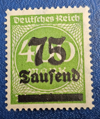 Stamp Germany Reich FREIMARKE 75 000 Mark 1923 Mi. Nr. 287 a [🇩🇪35976]