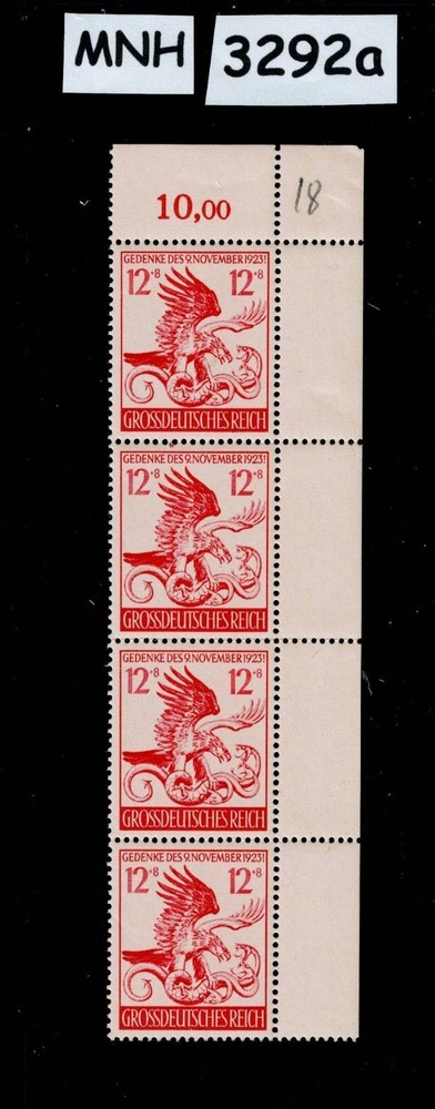 MNH stamps B289 / 21st anniversary Munich Putsch 1944 Third Reich era #3292a