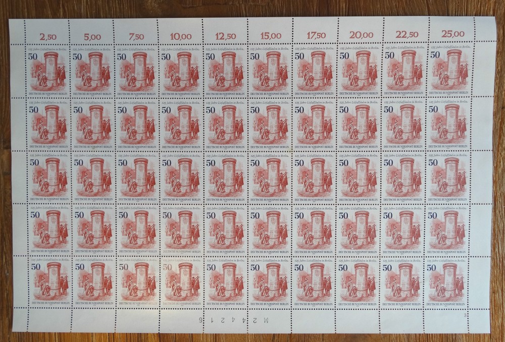 Litfaßsäule Berlin No. 612 LUXUS Bogen MNH Form No. FN 3 Postfrisch