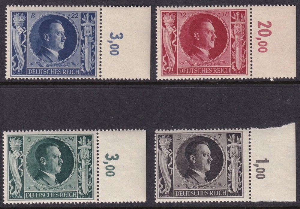 Authentic Stamp Germany Selection 1943 WWII Military Hitler 54th Right MNH