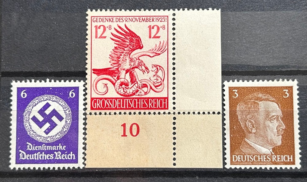 German Classic Stamps Reich officials x 3 Hitler swastika etc MNH Mint ww2 /600a