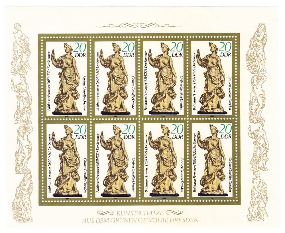 Germany DDR 2444a MNH 1984 Figurine 0of Summer Mini Sheet of 8 VF