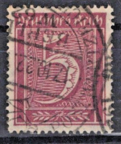 Germany 161 Used VFXF 1921 5pf claret Numerals ZAYIX