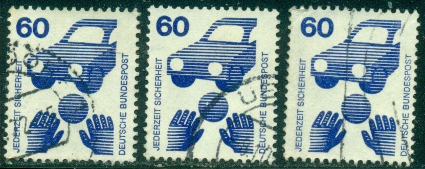 GERMANY SCOTT # 1081, TRAFFIC SAFETY, USED, 3 STAMPS, GREAT PRICE!