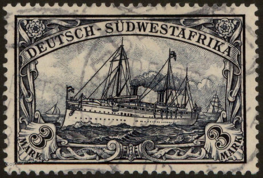 German 1901 SW Africa BETHANIEN DSWA Mi22 3M 3 Mark Unwmk Yacht 103852