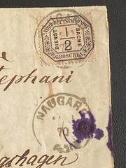 1870 Prussia DOUBLE USED Official Wrapper STETTIN NAUGARD NOWOGARD North German