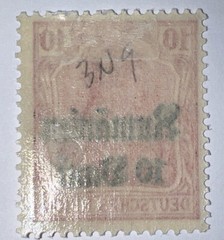 Travelstamps: 1918 Germany Stamps Romania 10 Bani on 10pf, Mint Original Gum H