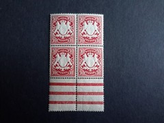 Germany Bavaria 1876 Sc# 34 Bayern Coat of Arms embossed wtrmrk 94 block 4 MNH