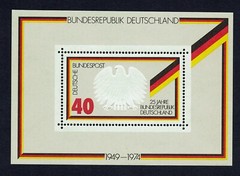GERMANY Scott# 1145 – SG# MS1703 -1974-Mini Sheet-25Yrs. Republic of Germany-MNH