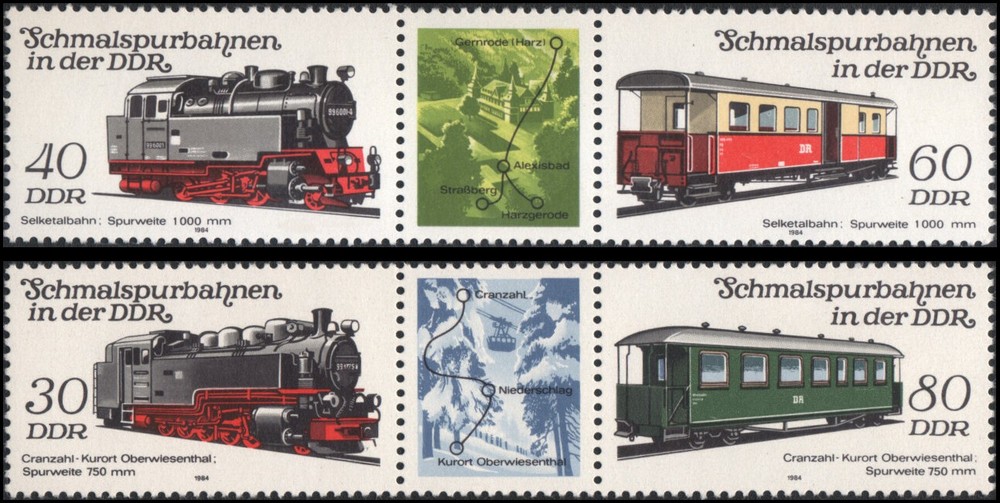 German Democratic Republic #2405-2406 MNH VF pairs separated by label