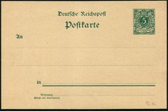 German Empire 5P Stationery Postal Card Unused Crown Europe Deutsche Reichspost
