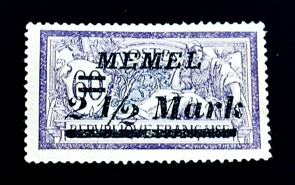 MEMEL TERRITORY Stamp – 1922 Type Merson Overprint Sn 75 MNG r21