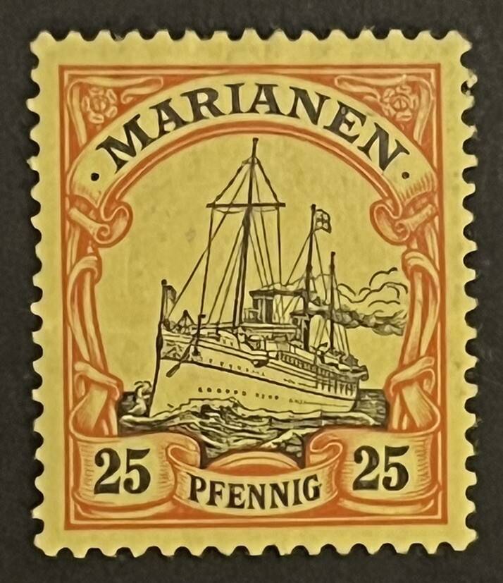 Travelstamps: GERMANY GERMAN MARIANEN STAMPS Kaiser’s Yacht M OG H 25pf UNWMK