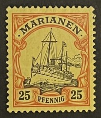 Travelstamps: GERMANY GERMAN MARIANEN STAMPS Kaiser’s Yacht M OG H 25pf UNWMK