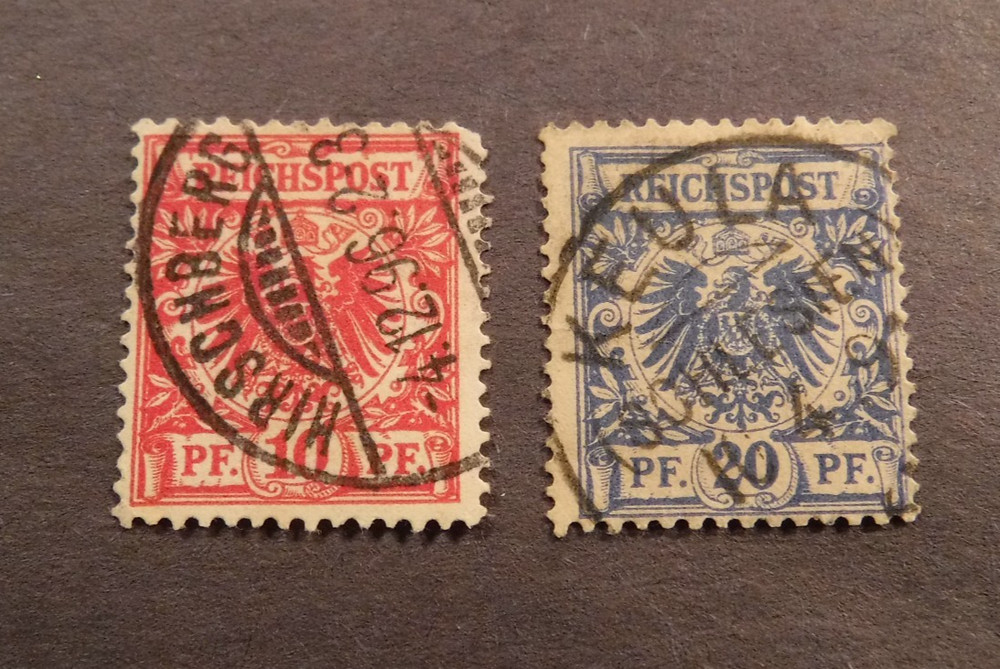 Scott#48 &49 1889-90, 10 & 20 pf. Reichspost, Used Stamps