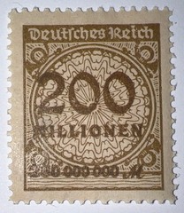 Travelstamps: 1923 German Stamps Inflation Series Mi:323, OP, MNH, 200 Millionen