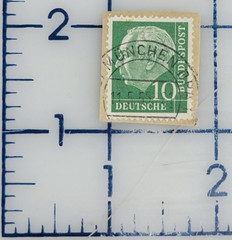 GERMANY ~ Deutrche/Bundespost ~ 10 Saufend ~ Cancelled/Posted ~ c.1954 ~ B307