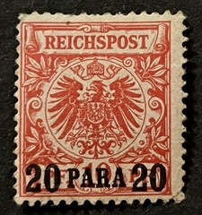 Travelstamps: Germany Offices in Turkey OP Stamps Mi 7 20 Para on 10pf MOGH