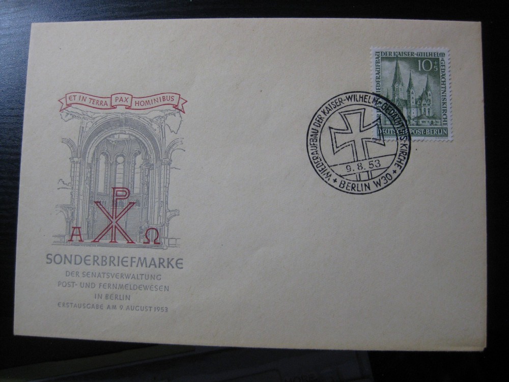 BERLIN GERMANY Mi. #107 used stamp on first day cover (FDC)! CV $180.00
