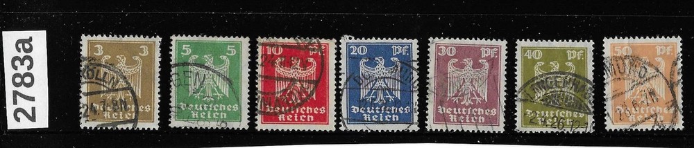Stamp set complete set Sc 330-336 1924 German Republic Imperial Eagle #2783a