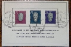 Germany Semi-Postal Stamp Trio DDR FDC Weimar Buchenwald Cancel Multi-Color