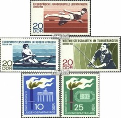DDR 1372-1374,1375-1376 used 1968 Athletics, Spartakiade