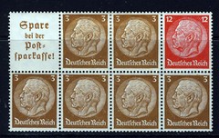 GERMANY 1933-40 3pf & 12pf Booklet Pane + Advertising Label SG 494B & 500B MINT