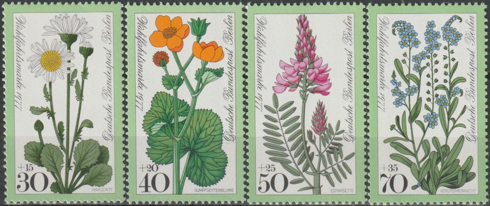 Germany-Berlin Welfare Flowers 1977 MNH-4 Euro