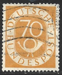 Germany, Scott #683, 70pf Numeral and Post Horn, Used