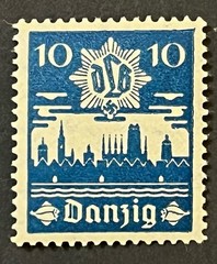 Travelstamps: 1937 Germany Danzig Stamps Mi 267 – 10pf WWII Era MNH OG ** Signed