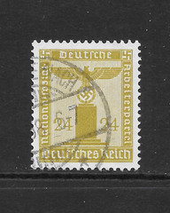 GERMANY SCOTT S9 USED VF – 1938 24pf CITRON FRANCHISE ISSUE (C)