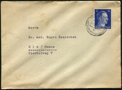 Germany Frankfurt to Ulm Deutsches Reich Cover Postage 1942 WWII Europe