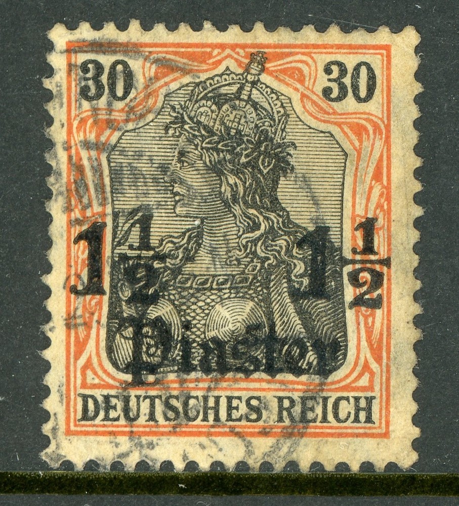 GANDALF – Germany 1906 Offices in Turkey 1½ Piaster/30pf Wmk Scott # 47 VFU E852