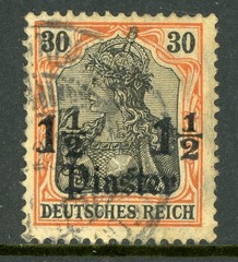 GANDALF – Germany 1906 Offices in Turkey 1½ Piaster/30pf Wmk Scott # 47 VFU E852