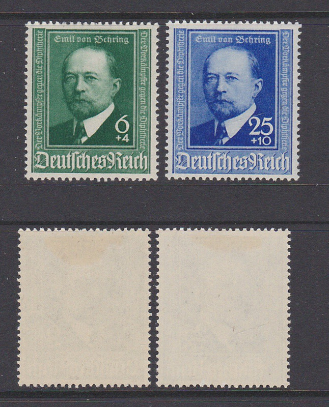 GERMAN REICH 1940 Emil von Behring Mint * B186-B187 (Mi.760-761)