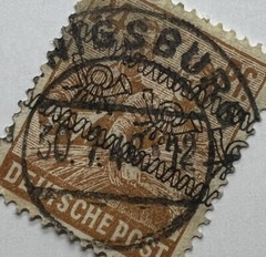 1948 GERMANY ALLIED CONTROL 24 Pf. STAMP #608 WITH 1950 LUDWIGSBURG SON CANCEL