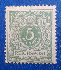 Stamp Germany REICHSPOST Reich 5 Pfennig 1889 Zenker BPP Mi. Nr. 46 c (28797)