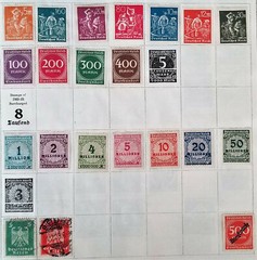 GERMANY 1898-1924 (3 pics) Set 40 Used+Mint Post Official Airmail Stamps CV $13