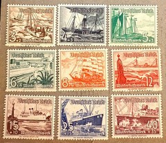 Germany B107-B115 / 1937 Ship Stamps / NH / Faults (See photos)