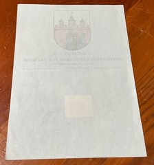 1941 Bromberg Stamp Exhibition WHW Souvenir Card Berlin Brandenburger Tor Cancel