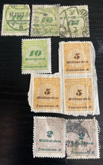 9 MILLIARDEN, Weimar Republic Era German, 1918 – 1923,hyper-inflation stamps