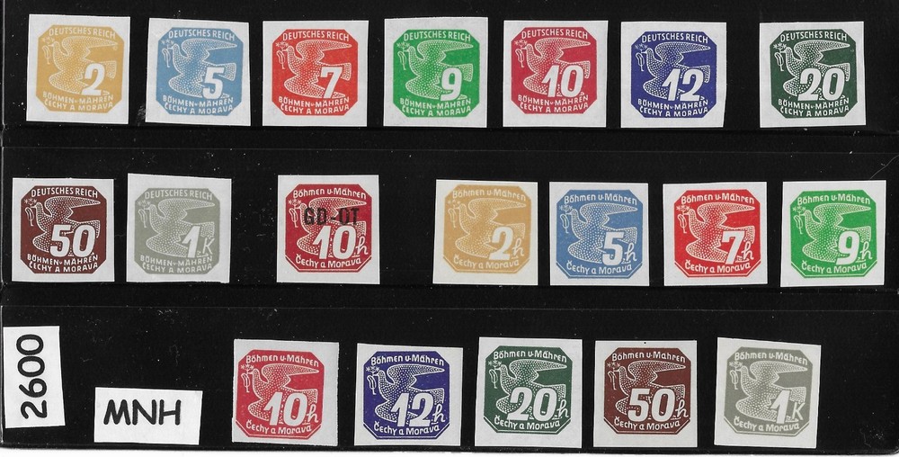 MNH stamp sets 1939 1940 & 1943 Newspaper German Occupation of BaM WWII #2600