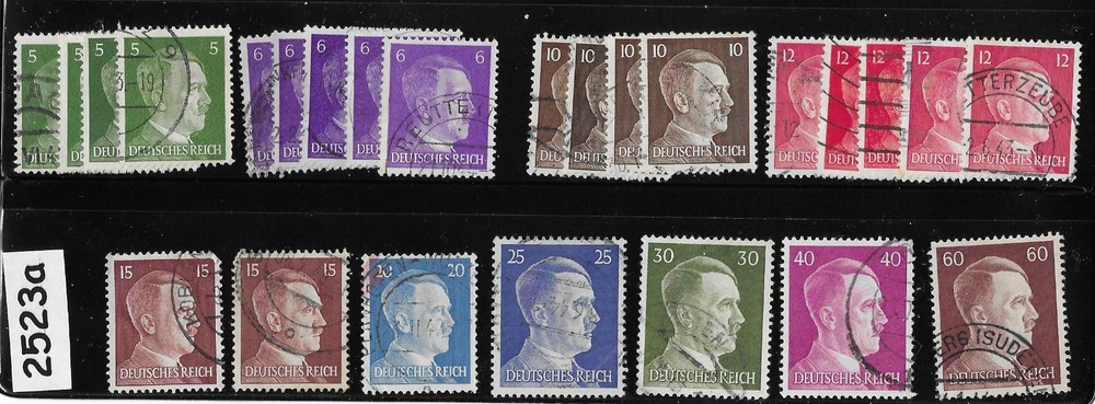 Used stamp collection 1940s Adolf Hitler Third Reich era Germany #2523a