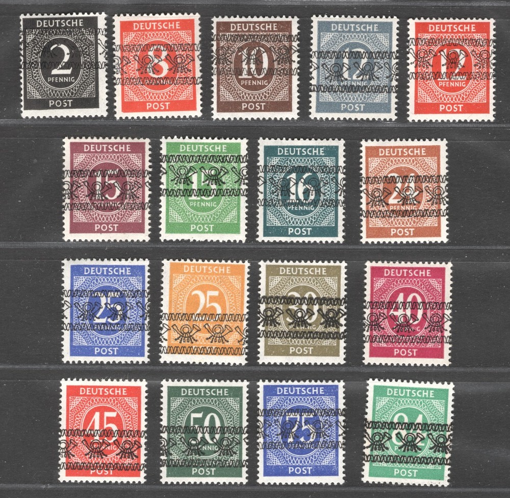 GERMANY 1948 AMERICAN BRITISH ZONE SCARCE 585A-593 KEY VALUES EXPT PERFECT MNH