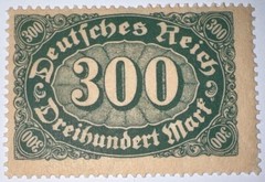 Travelstamps: 1922 Germany Stamps Deutsches Reich 300 Mark Mi. Nr. 249, MNH